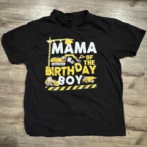 Mama Of The Birthday Boy Shirt Short Sleeve Construction‎ Large Excavator Mom